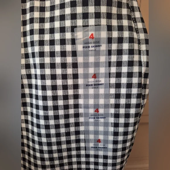 Old Navy Black And White Checkered High Rise Skinny Pants Size 4 - Picture 6 of 12